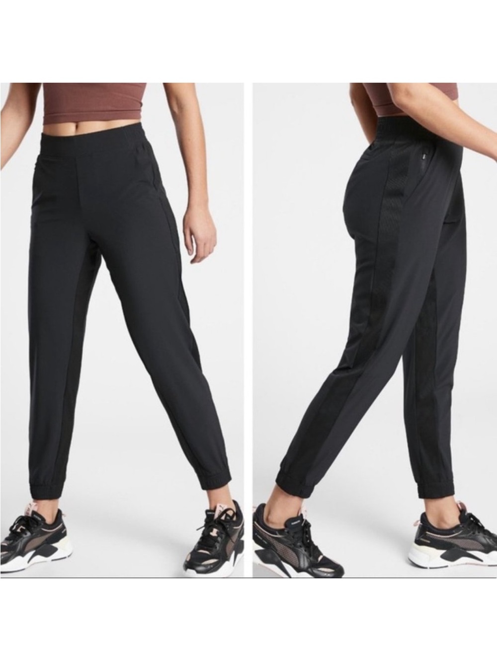 Athleta Brooklyn Textured Jogger Pants Black Women’s Size 0